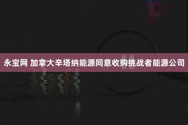 永宝网 加拿大辛塔纳能源同意收购挑战者能源公司