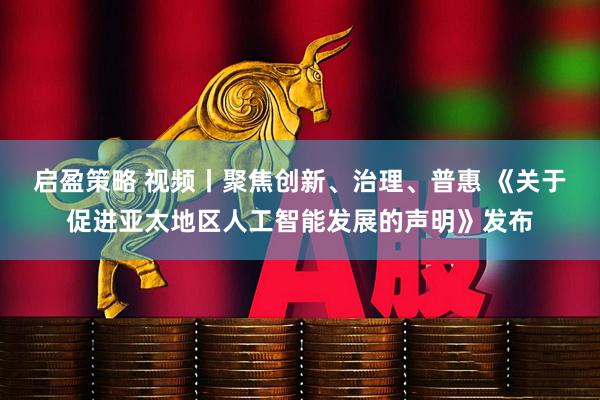 启盈策略 视频丨聚焦创新、治理、普惠 《关于促进亚太地区人工智能发展的声明》发布